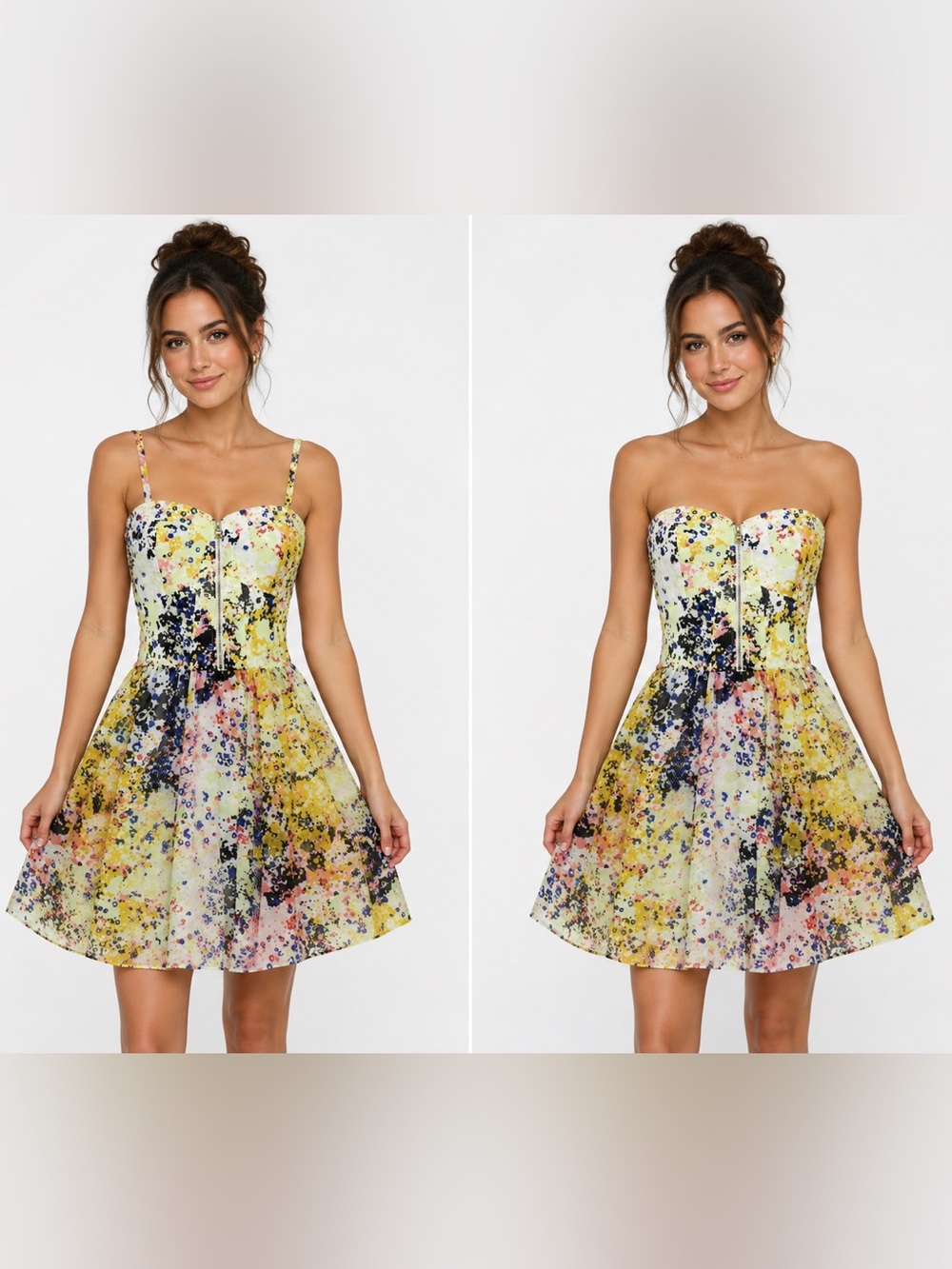Guess LA Dress Sz 6 Cocktail Party Tanya Corset Chiffon Fit n Flare Colorful - Picture 1 of 14